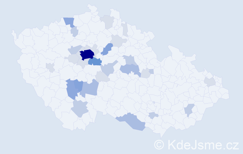 Příjmení: 'Dědourková', počet výskytů 82 v celé ČR