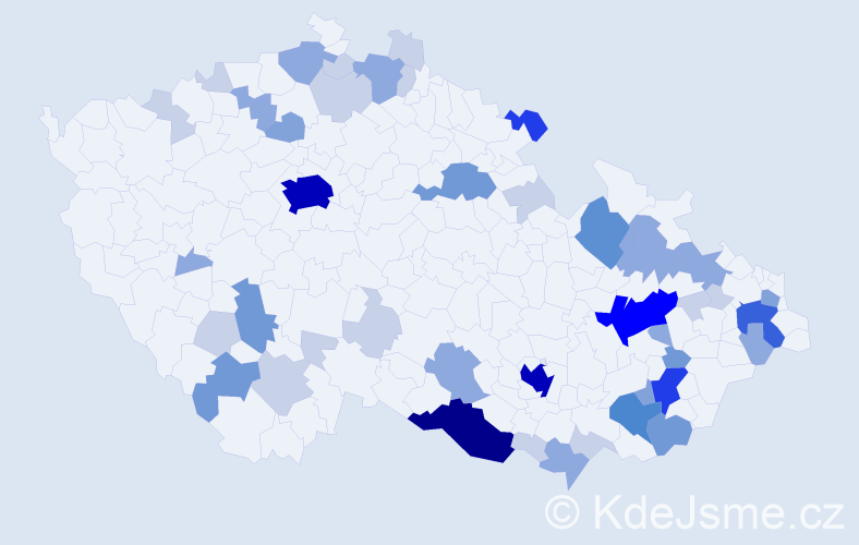 Příjmení: 'Rajnoha', počet výskytů 145 v celé ČR