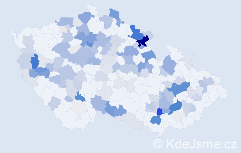 Příjmení: 'Bubeníčková', počet výskytů 523 v celé ČR