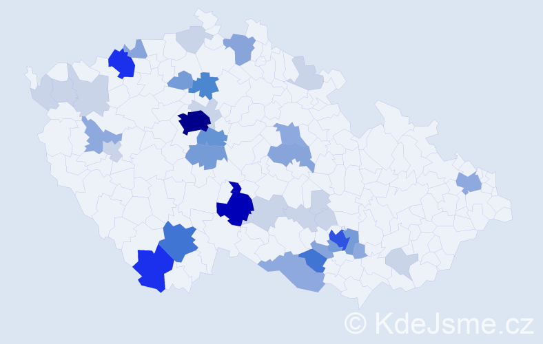 Příjmení: 'Kölbl', počet výskytů 122 v celé ČR