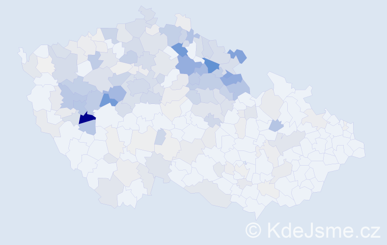 Příjmení: 'Mencl', počet výskytů 877 v celé ČR