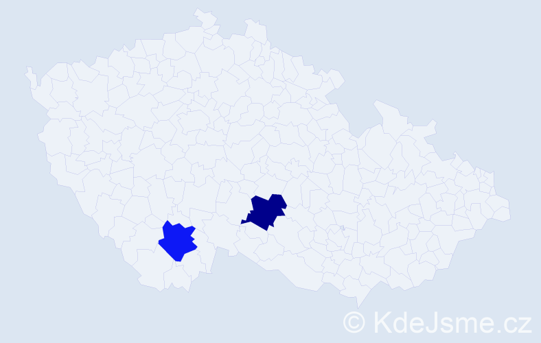 Příjmení: 'Dankáničová', počet výskytů 2 v celé ČR