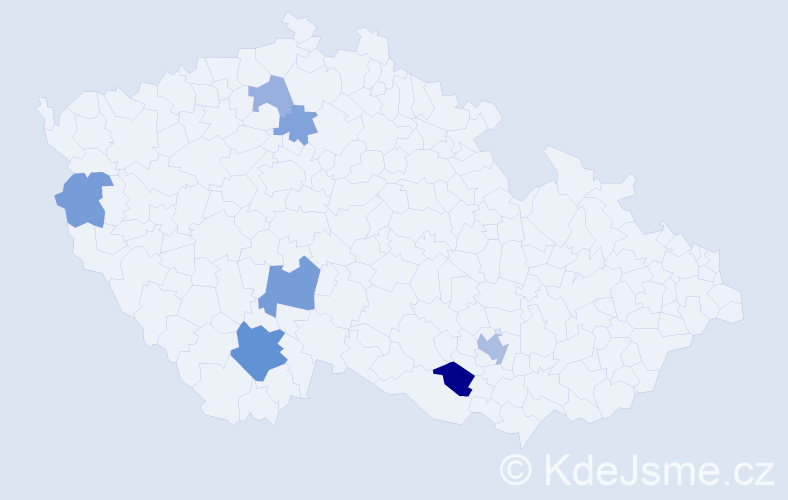 Příjmení: 'Štokinger', počet výskytů 14 v celé ČR
