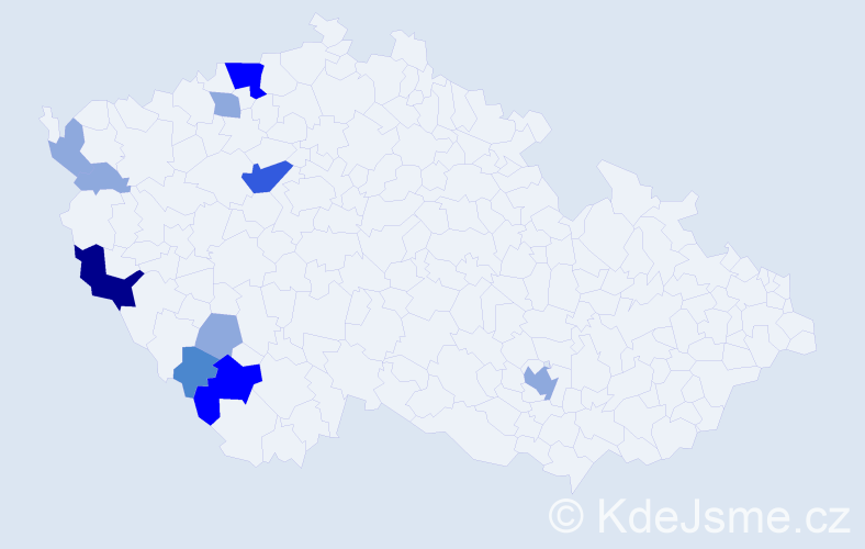 Příjmení: 'Riederer', počet výskytů 23 v celé ČR