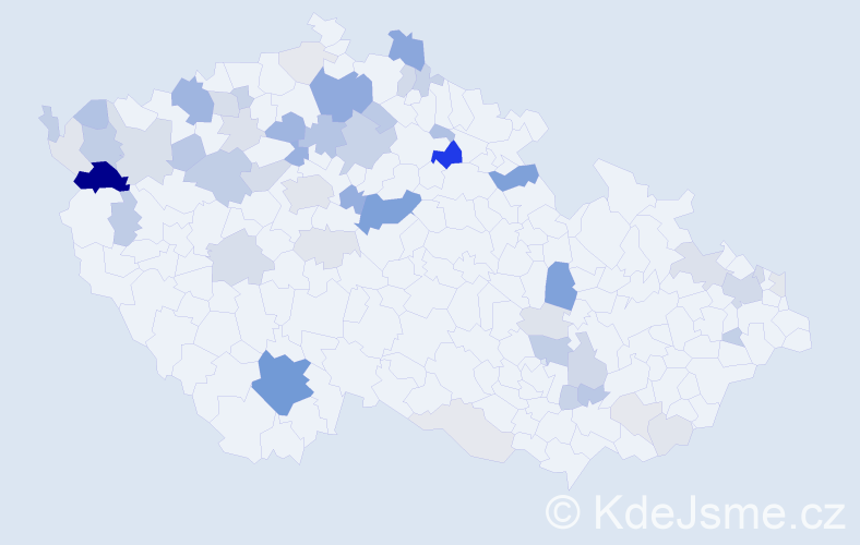 Příjmení: 'Váradi', počet výskytů 158 v celé ČR