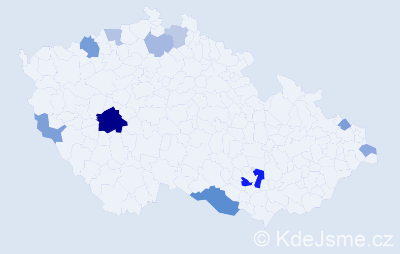 Příjmení: 'Sedlačková', počet výskytů 21 v celé ČR