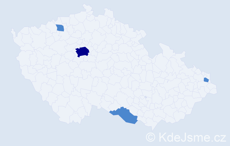 Příjmení: 'Cisar', počet výskytů 6 v celé ČR