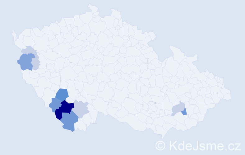 Příjmení: 'Markovec', počet výskytů 36 v celé ČR