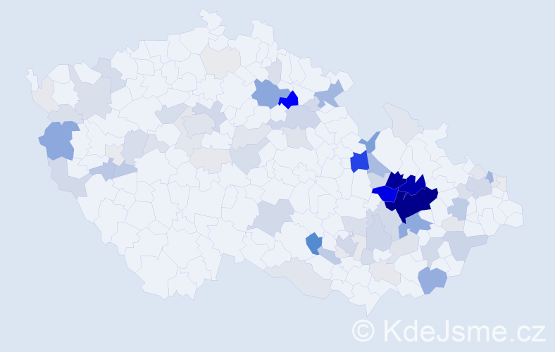 Příjmení: 'Kráčmar', počet výskytů 351 v celé ČR