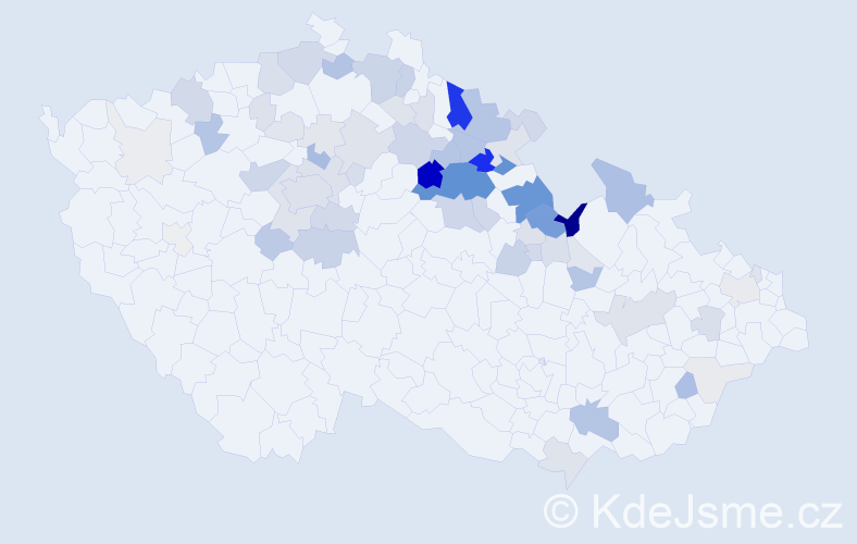 Příjmení: 'Khol', počet výskytů 262 v celé ČR