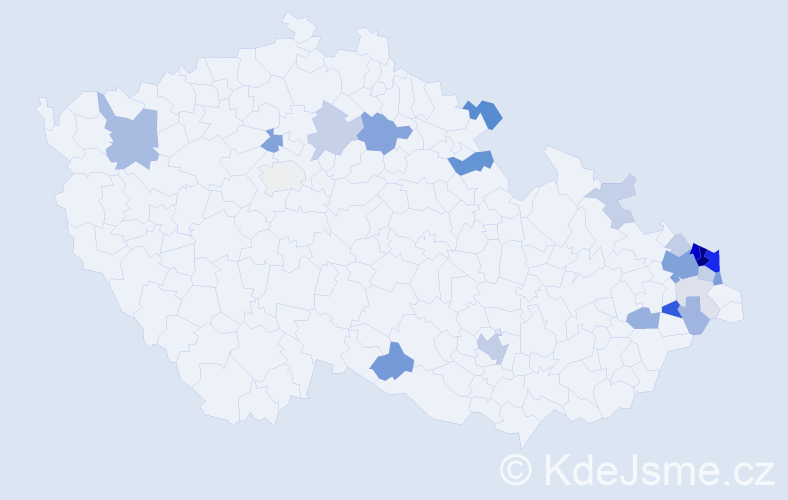 Příjmení: 'Mžik', počet výskytů 82 v celé ČR