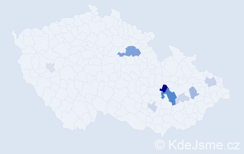 Příjmení: 'Čépe', počet výskytů 23 v celé ČR