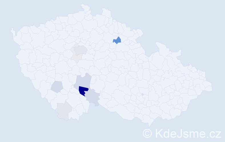 Příjmení: 'Oubramová', počet výskytů 44 v celé ČR