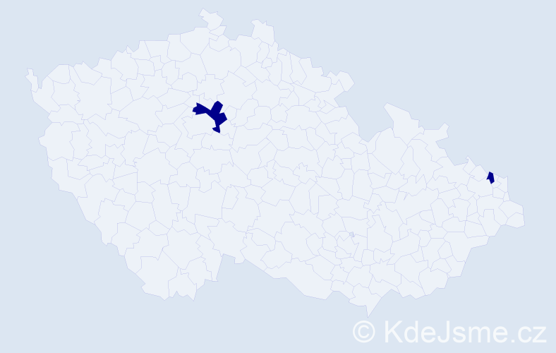 Příjmení: 'Kosmeľová', počet výskytů 2 v celé ČR