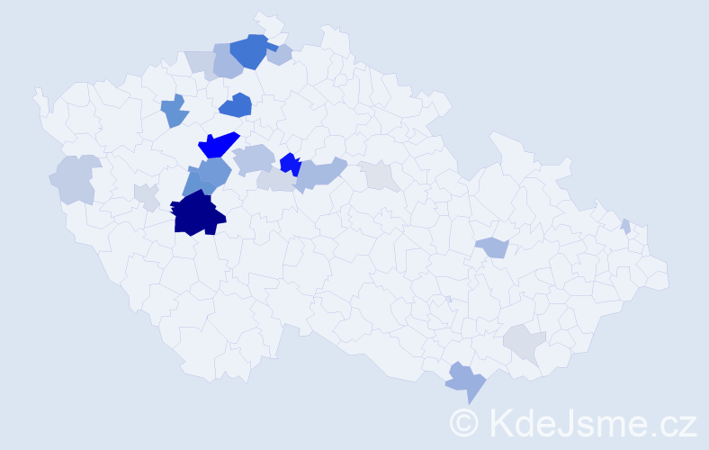 Příjmení: 'Neliba', počet výskytů 114 v celé ČR