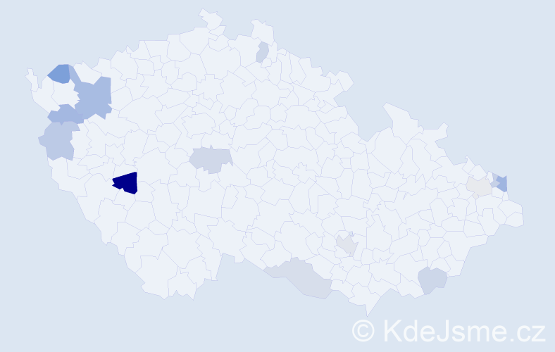 Příjmení: 'Kondelová', počet výskytů 20 v celé ČR