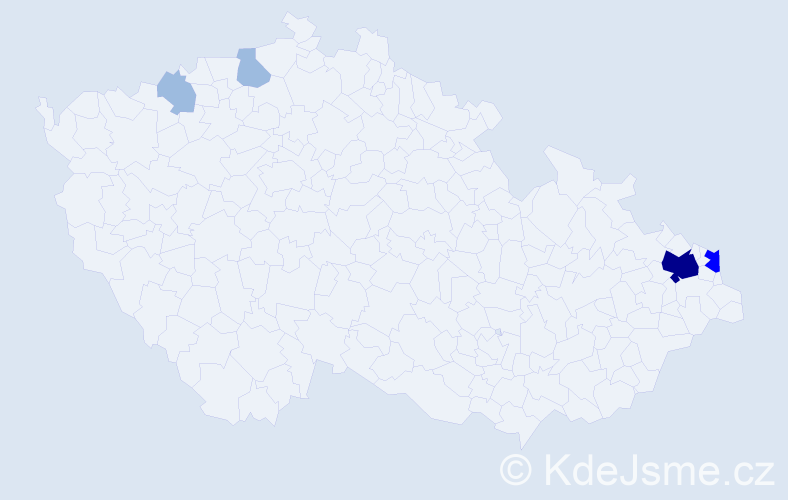 Příjmení: 'Alonso', počet výskytů 9 v celé ČR