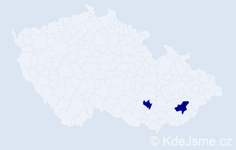 Příjmení: 'Pajgar', počet výskytů 3 v celé ČR
