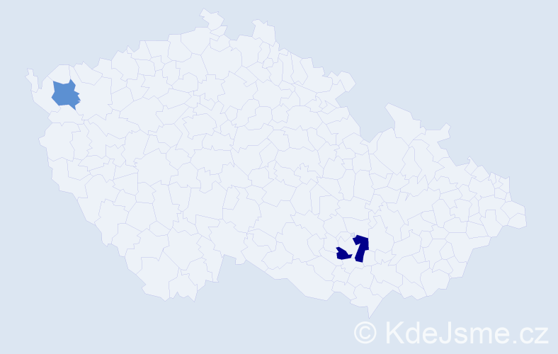 Příjmení: 'Orvos', počet výskytů 3 v celé ČR
