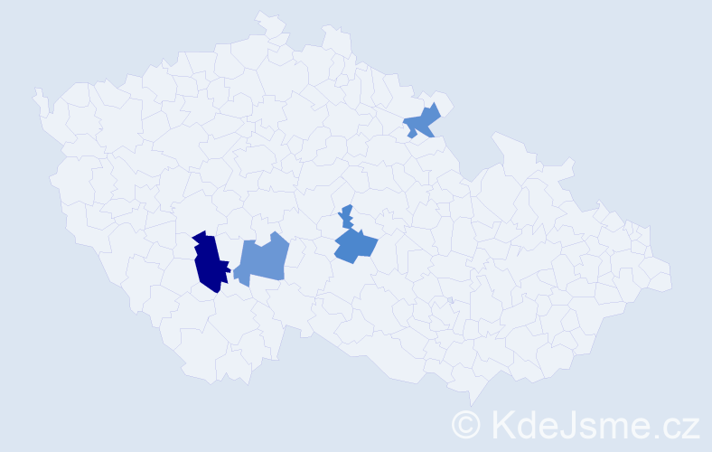 Příjmení: 'Pechuška', počet výskytů 5 v celé ČR
