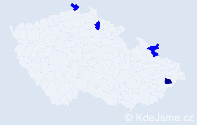 Příjmení: 'Racsko', počet výskytů 5 v celé ČR