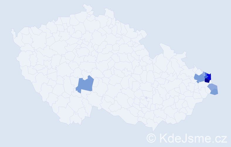 Příjmení: 'Pytlik', počet výskytů 25 v celé ČR