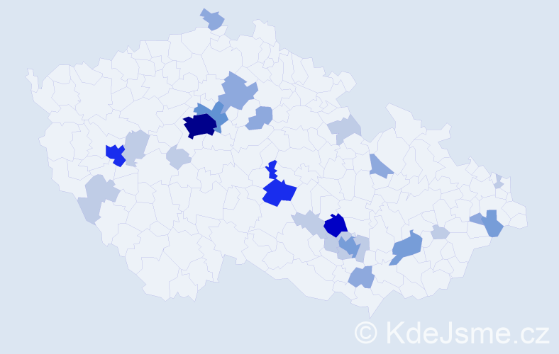 Příjmení: 'Kerber', počet výskytů 68 v celé ČR