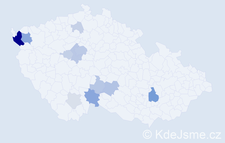 Příjmení: 'Tutter', počet výskytů 40 v celé ČR