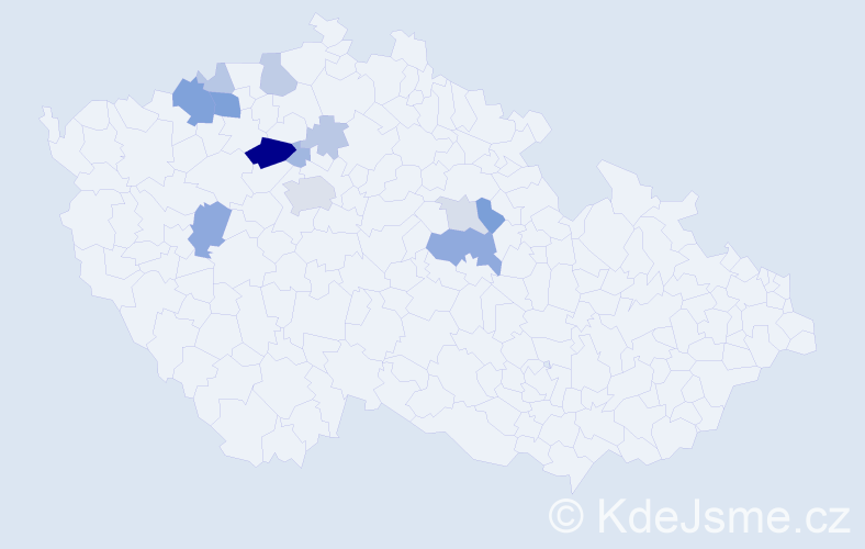Příjmení: 'Petržíla', počet výskytů 34 v celé ČR