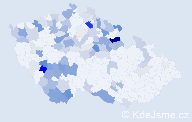 Příjmení: 'Brouček', počet výskytů 385 v celé ČR