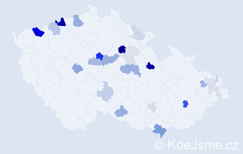 Příjmení: 'Barkóci', počet výskytů 63 v celé ČR
