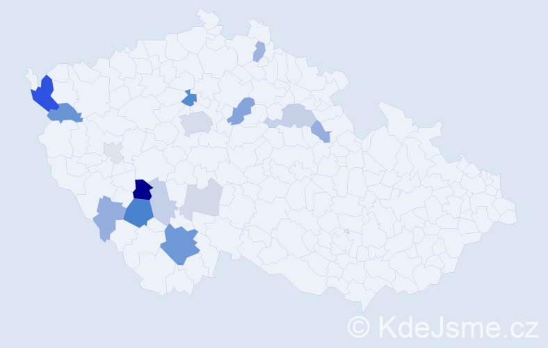 Příjmení: 'Mls', počet výskytů 47 v celé ČR