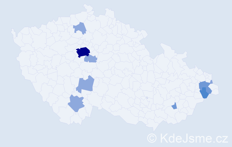 Příjmení: 'Karlická', počet výskytů 25 v celé ČR