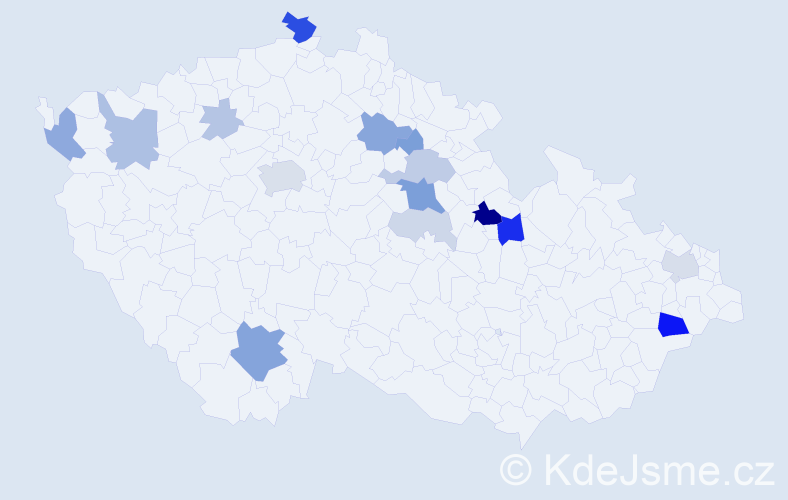 Příjmení: 'Kada', počet výskytů 46 v celé ČR