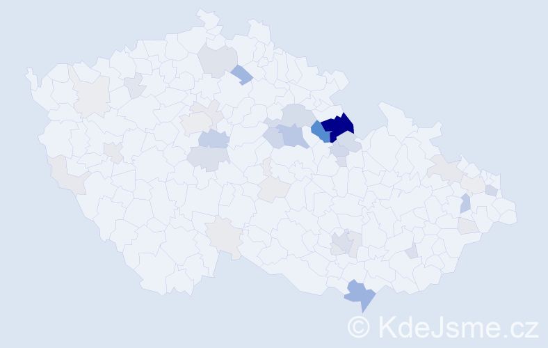 Příjmení: 'Hostinská', počet výskytů 160 v celé ČR
