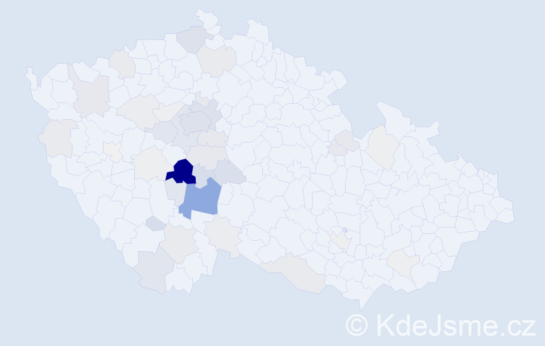 Příjmení: 'Lachout', počet výskytů 159 v celé ČR