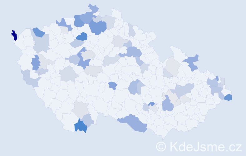 Příjmení: 'Krnáčová', počet výskytů 194 v celé ČR