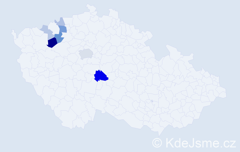 Příjmení: 'Steppanová', počet výskytů 21 v celé ČR