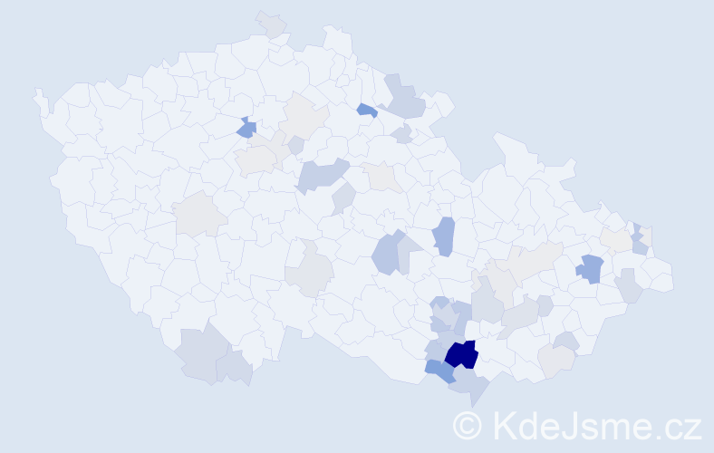 Příjmení: 'Halmová', počet výskytů 133 v celé ČR