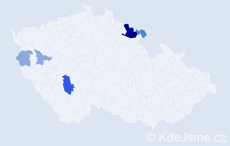 Příjmení: 'Holča', počet výskytů 12 v celé ČR
