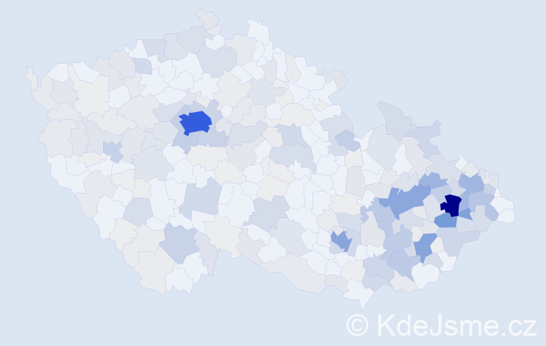 Příjmení: 'Černoch', počet výskytů 1180 v celé ČR