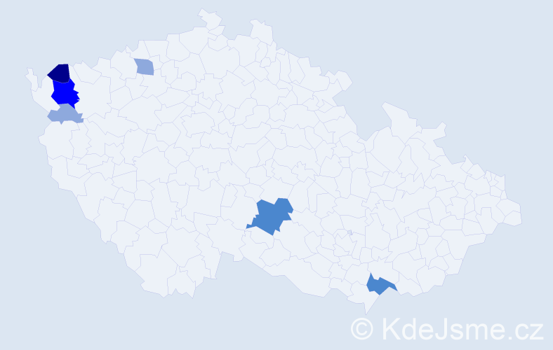 Příjmení: 'Wnek', počet výskytů 15 v celé ČR