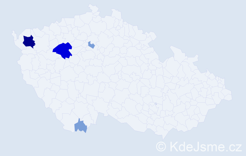 Příjmení: 'Pazdernatý', počet výskytů 17 v celé ČR