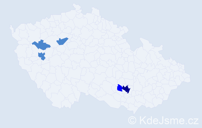 Příjmení: 'Lelko', počet výskytů 8 v celé ČR