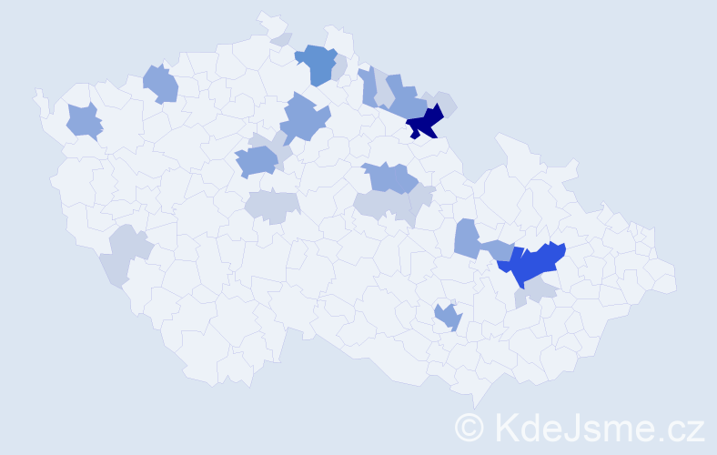 Příjmení: 'Kolisková', počet výskytů 62 v celé ČR