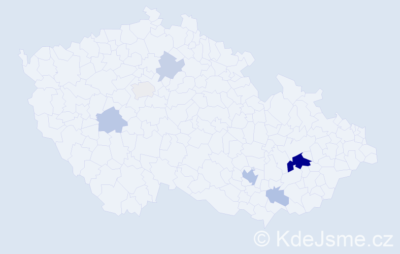 Příjmení: 'Koksová', počet výskytů 18 v celé ČR