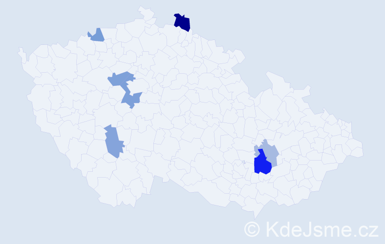 Příjmení: 'Krásny', počet výskytů 12 v celé ČR