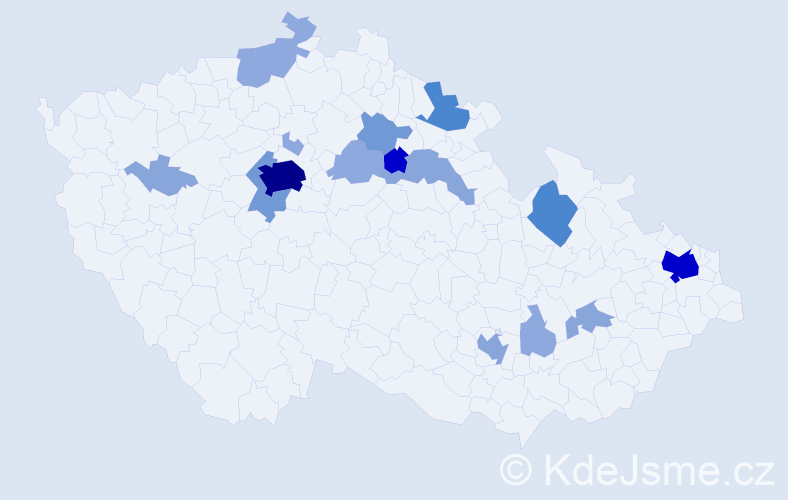 Příjmení: 'Hepová', počet výskytů 56 v celé ČR