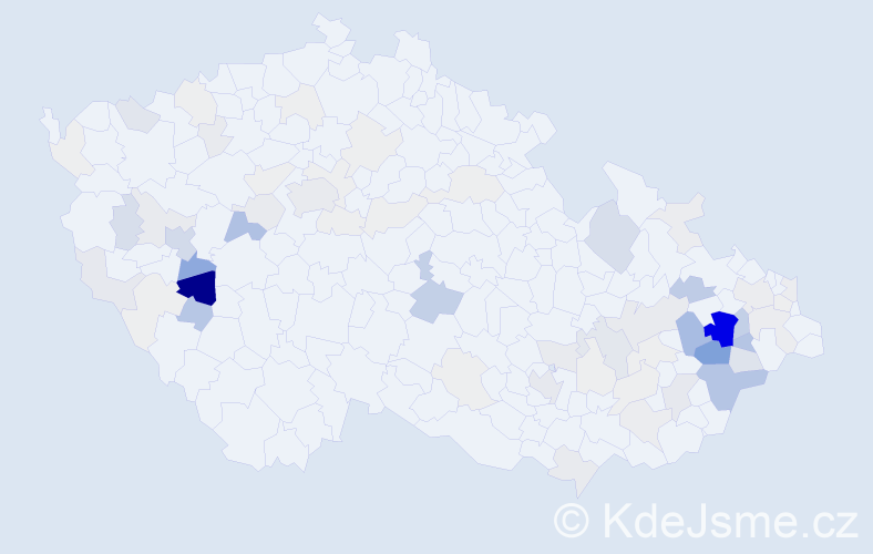 Příjmení: 'Palacký', počet výskytů 326 v celé ČR