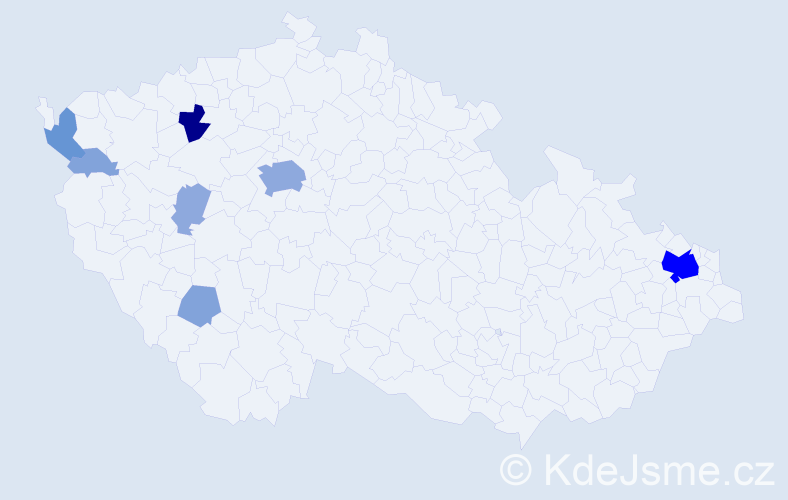 Příjmení: 'Harajdová', počet výskytů 23 v celé ČR